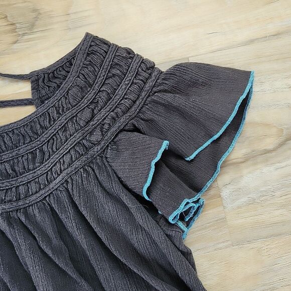 🍑Free People Gray Boho Top XSmall - Picture 5 of 11